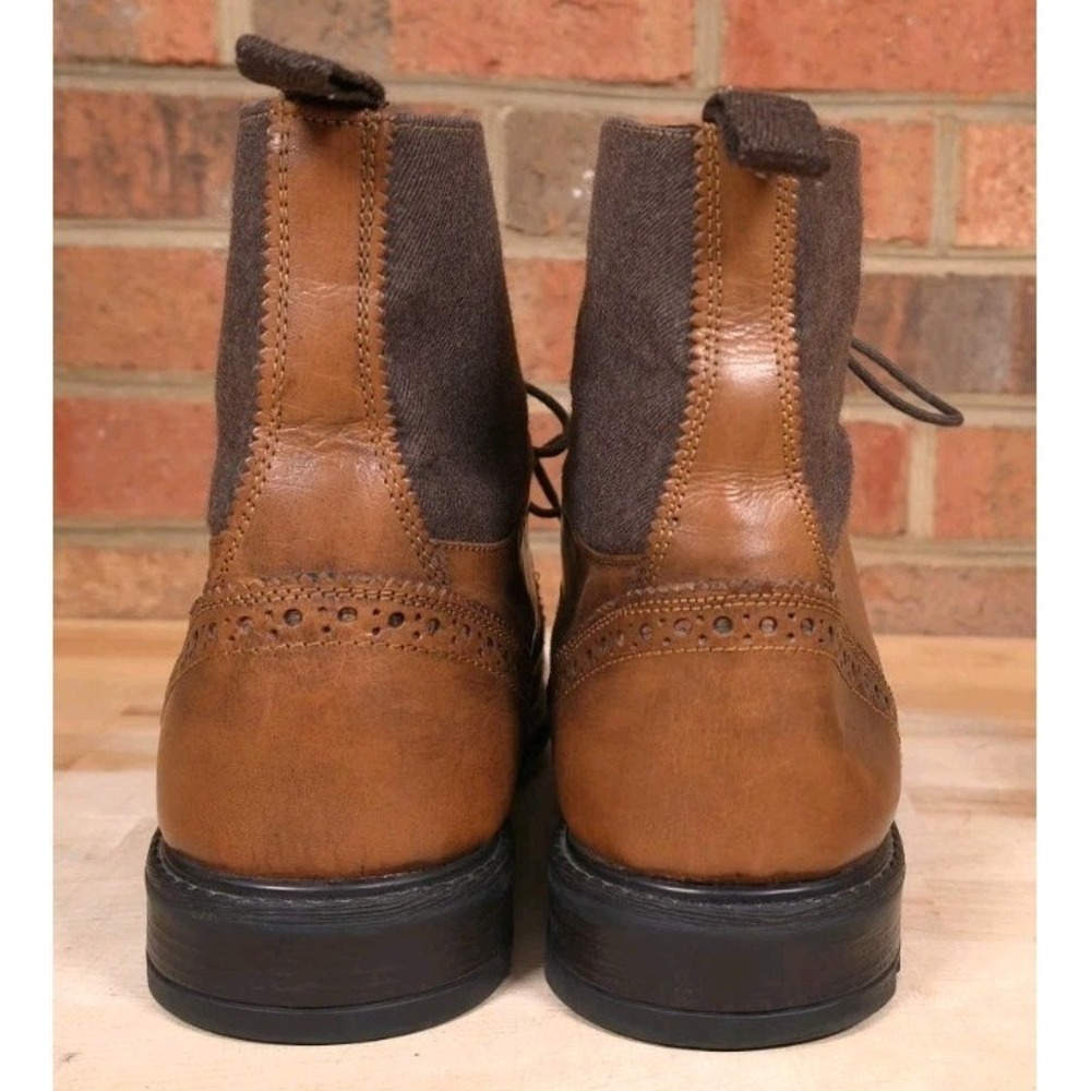 Ben Sherman Mens Daryl Brown Leather Wingtip Boots Brogue Size 12M - Picture 4 of 9